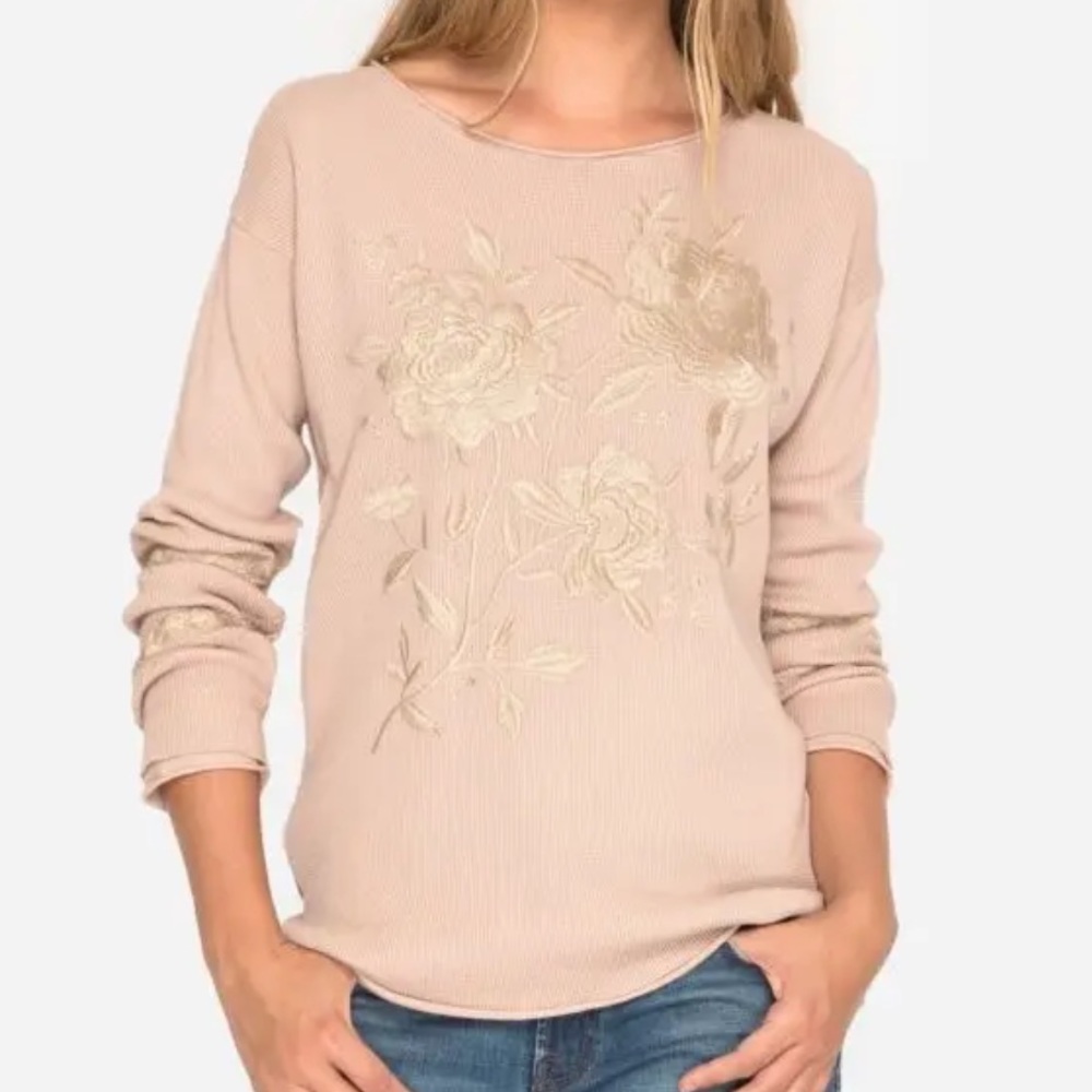 Johnny Was Magdalene Long Sleeve Thermal, Pink, S